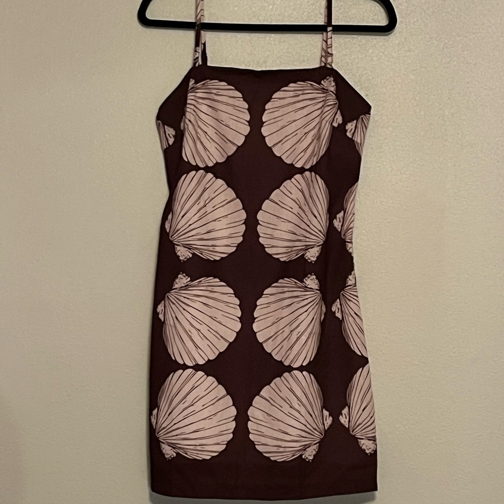 NWT Brown and Cream Shell Print Dress